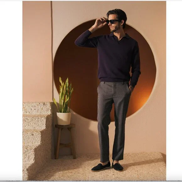 NEW Sweater Knit Polo (The Sebastian Long Sleeve Polo - Amethyst) - Picture 4 of 8